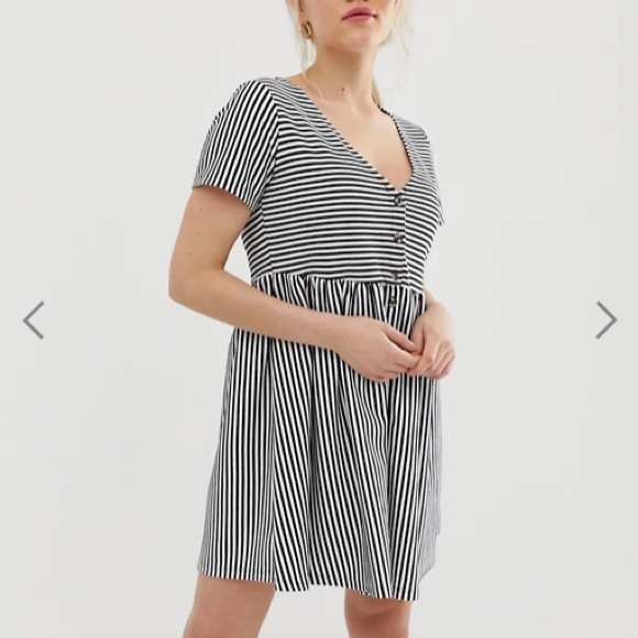 button through smock dress